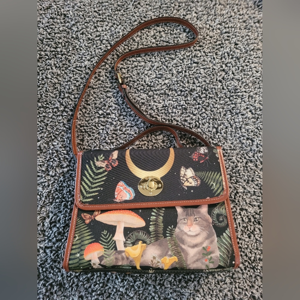 Floral Black Crossbody Bag